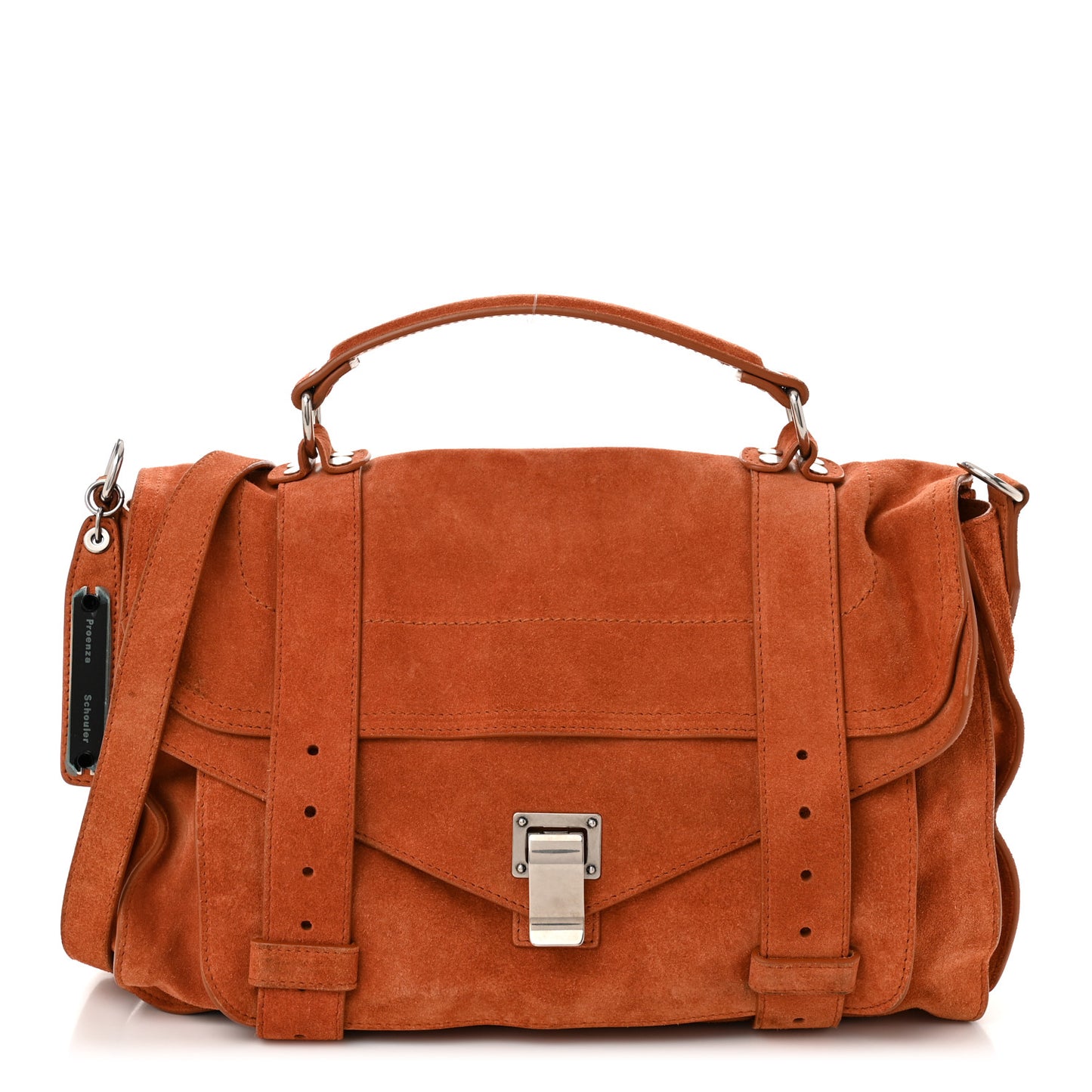 Suede Medium PS1 Satchel Red Clay