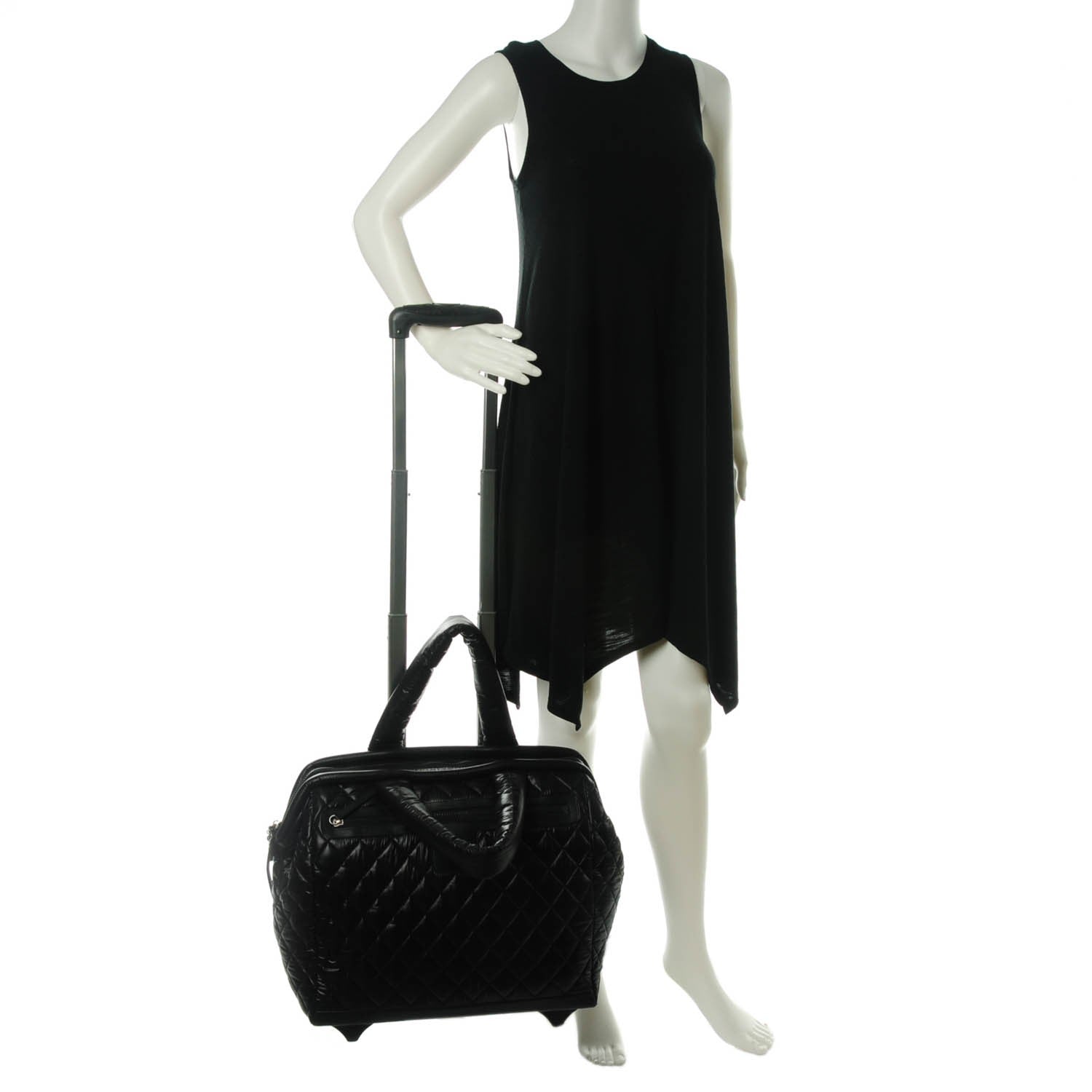 Chanel Nylon Quilted Coco Cocoon Trolley Black 2 of 7
