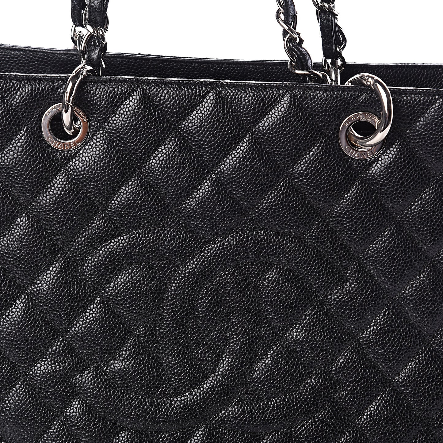 Caviar Quilted Grand Shopping Tote GST Black