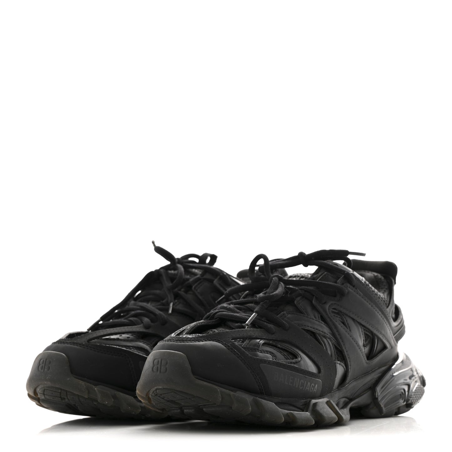 Rubber Mesh Fabric Clear Sole Womens Track Sneakers 40 Black
