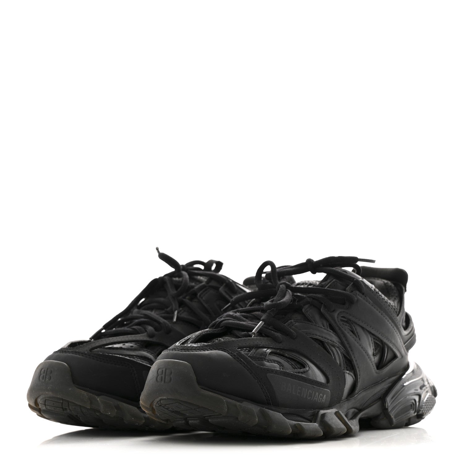Balenciaga Rubber Mesh Fabric Clear Sole Womens Track Sneakers 40 Black 4 of 11