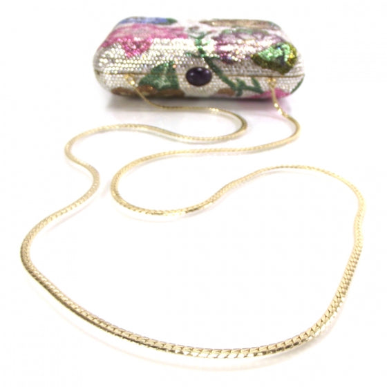 Swarovski Crystal Floral Minaudiere Clutch