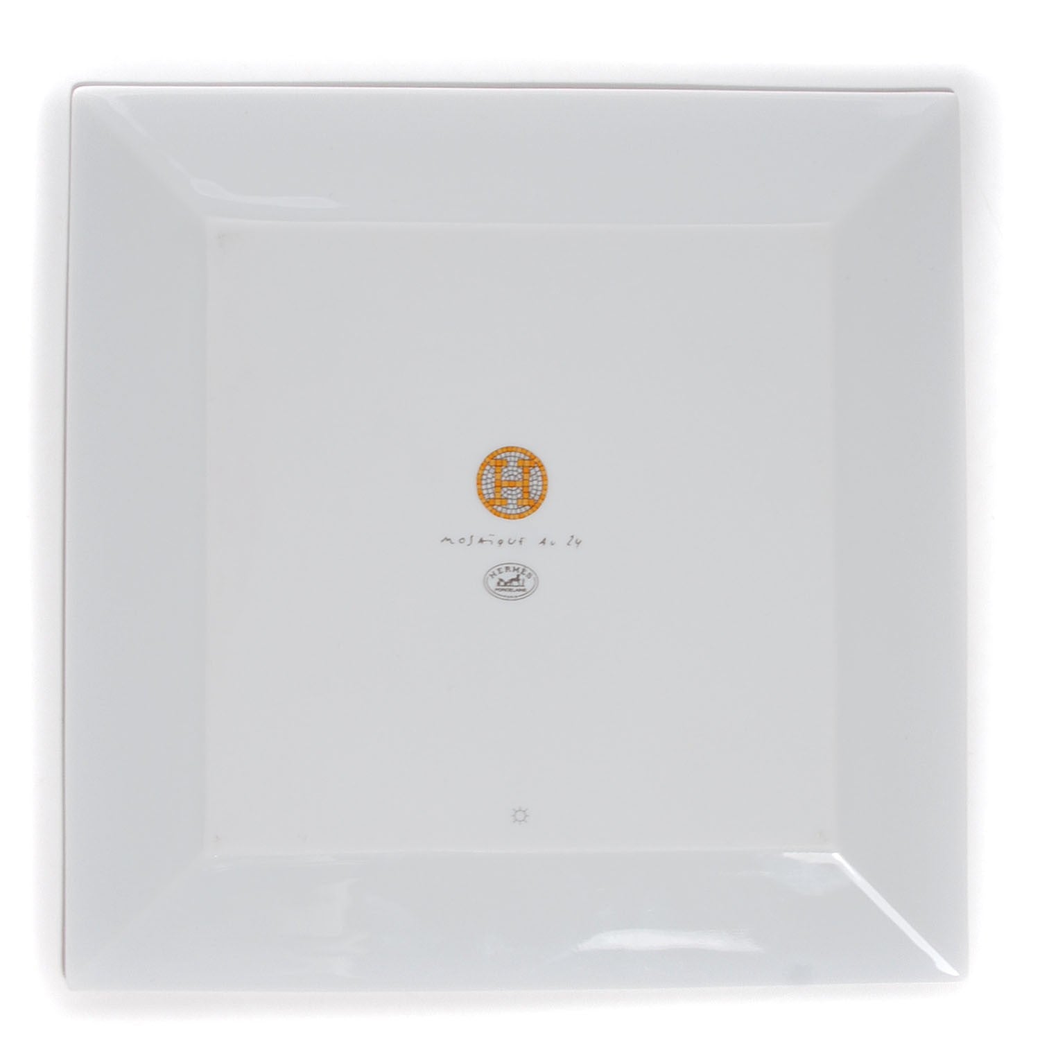 Hermes Porcelain Mosaique au 24 Square Plate Gift Box 10 of 11