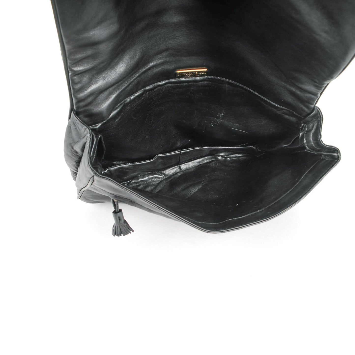 BOTTEGA VENETA Nappa Intrecciato Flap Clutch Nero Black