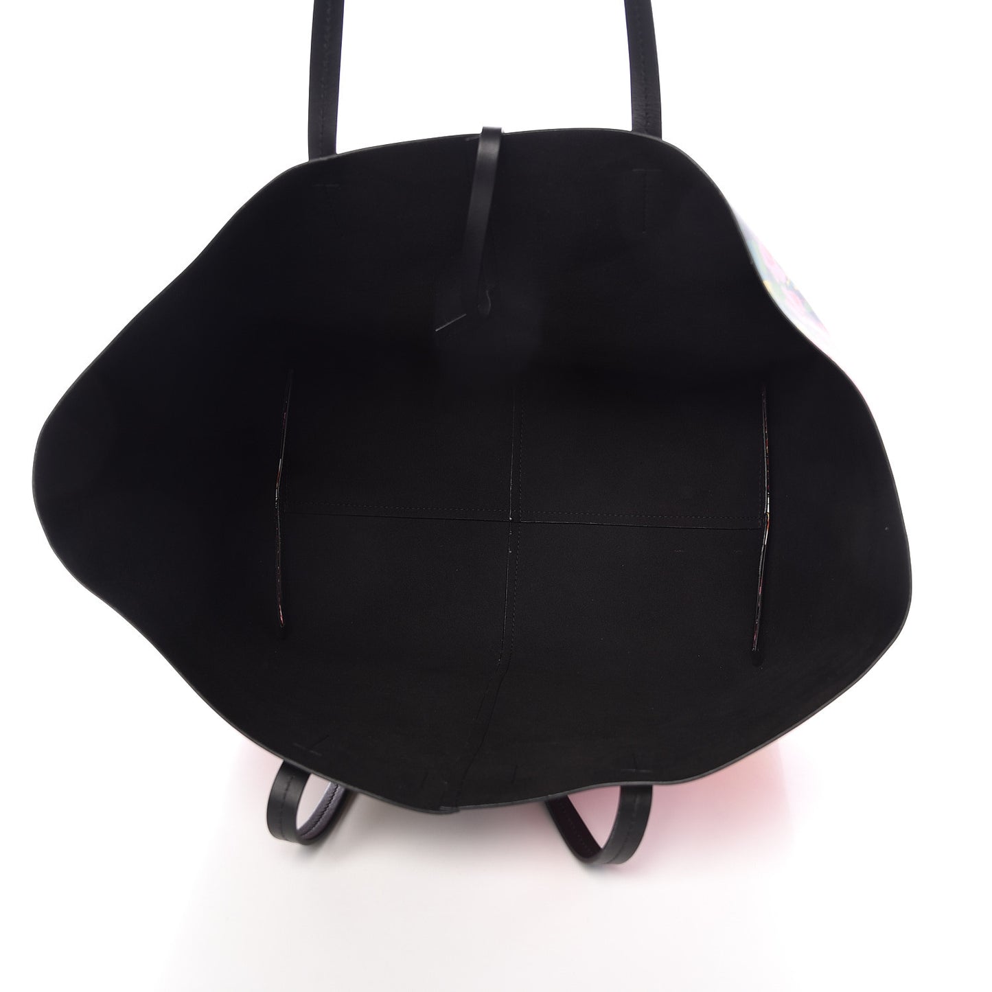 Calfskin Vintage 90's Logo Floral Tote Black