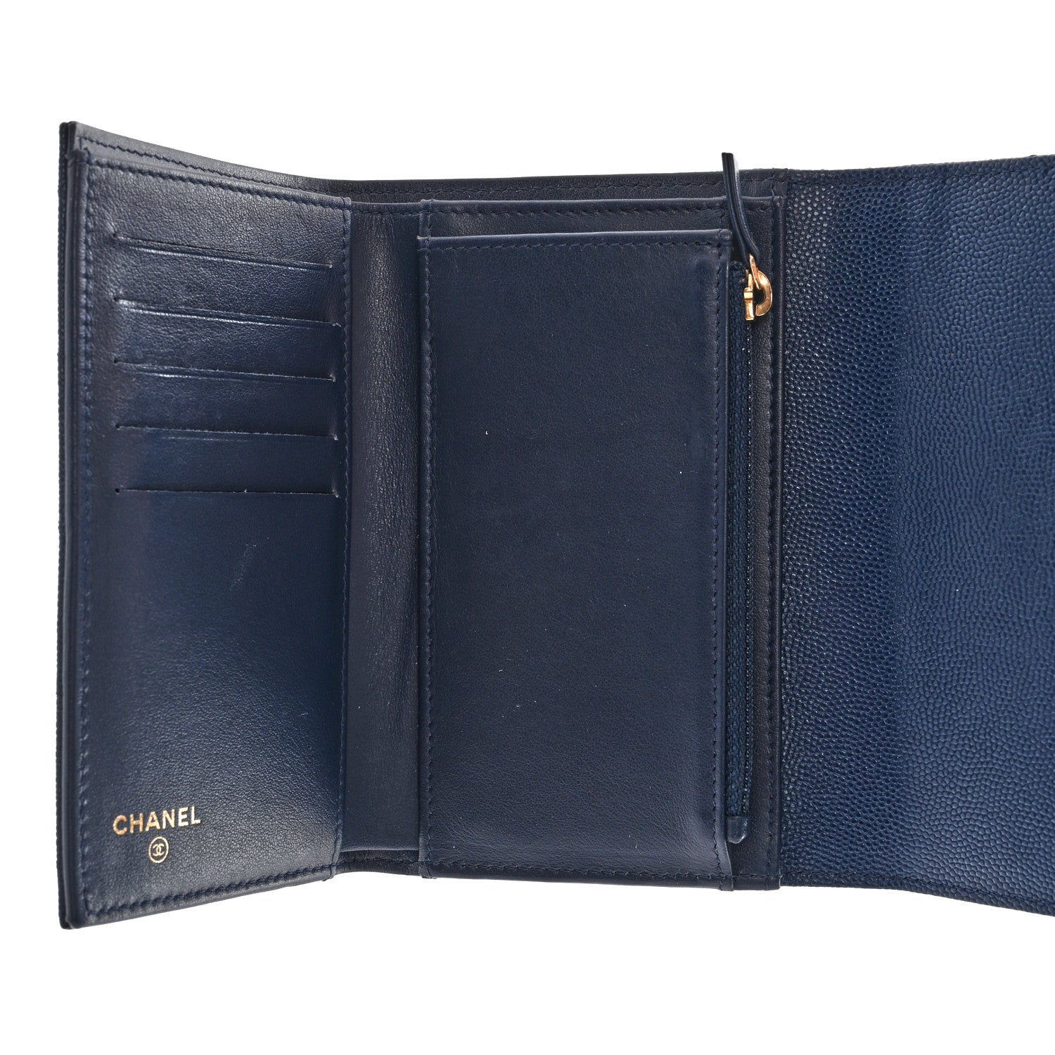 Chanel Caviar Quilted Medium Flap Wallet Dark Blue 5 of 8