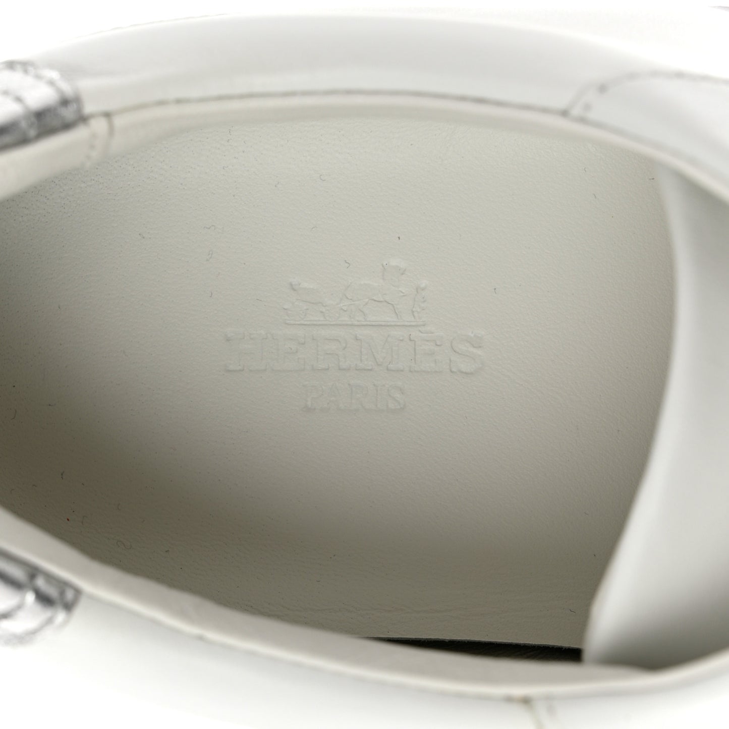 Calfskin Womens Advantage Sneakers 39 White Gris Argente