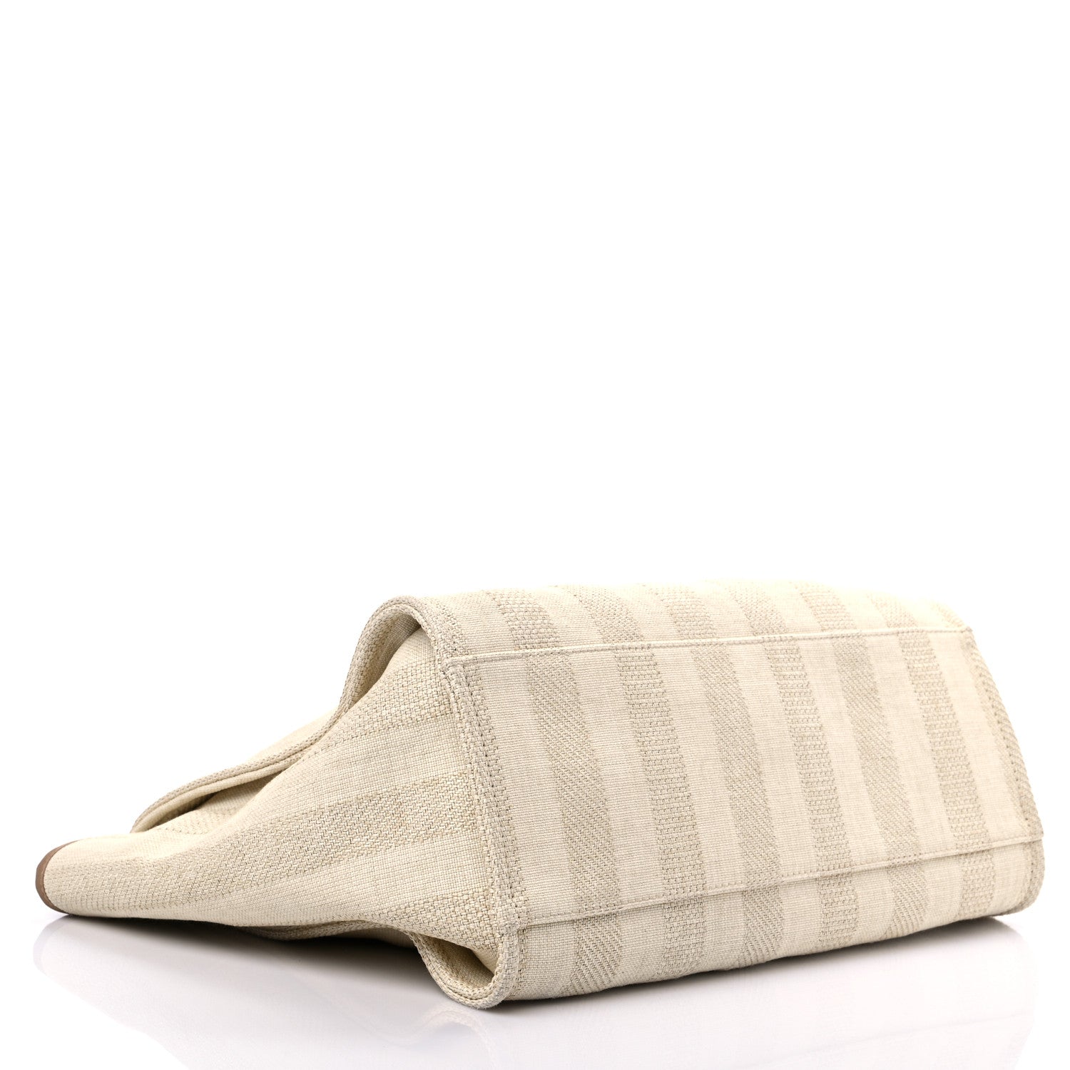 Chanel Straw Raffia Calfskin Striped Large Deauville Tote Beige 4 of 15