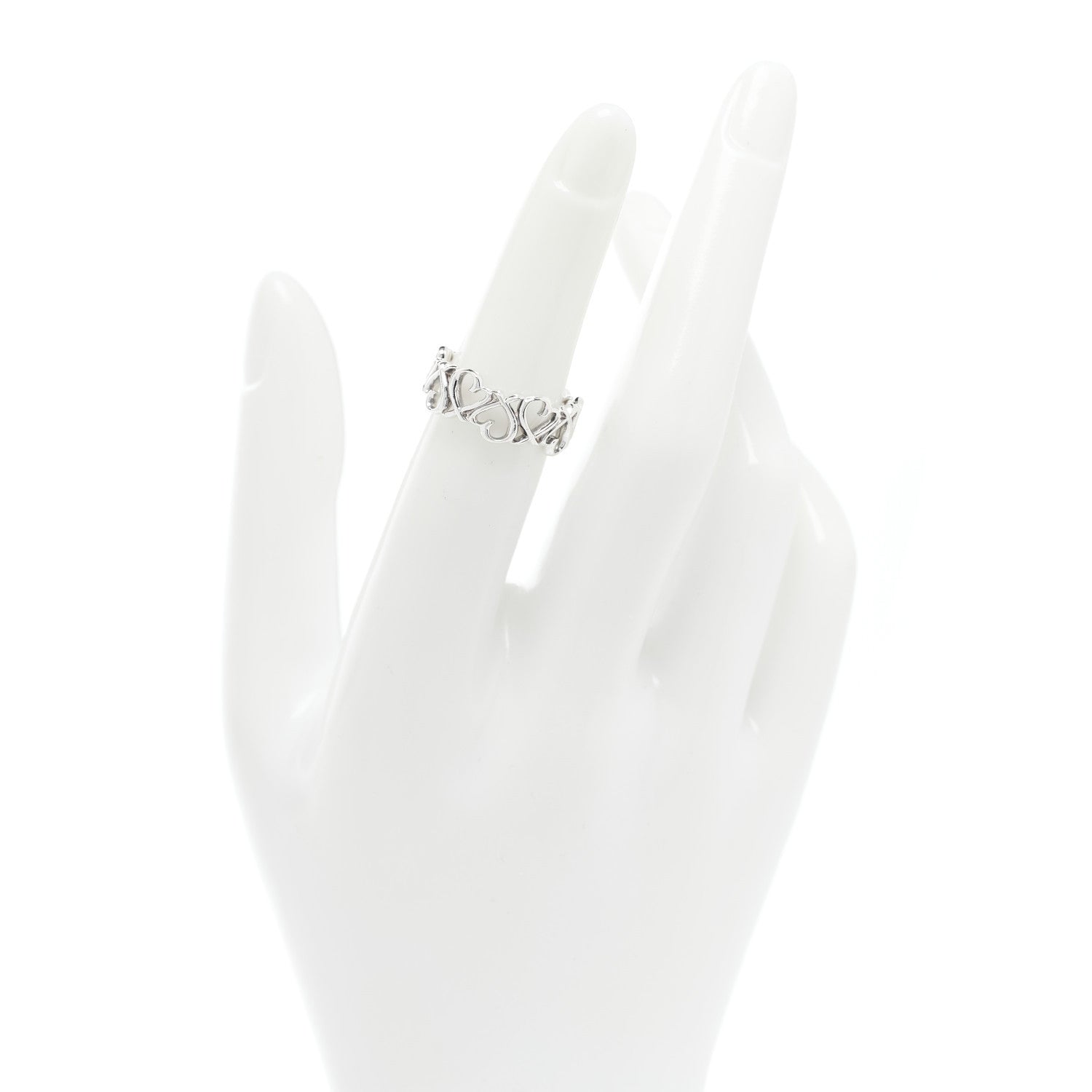Tiffany Sterling Silver Paloma Picasso Loving Heart Band Ring 49 5 2 of 4