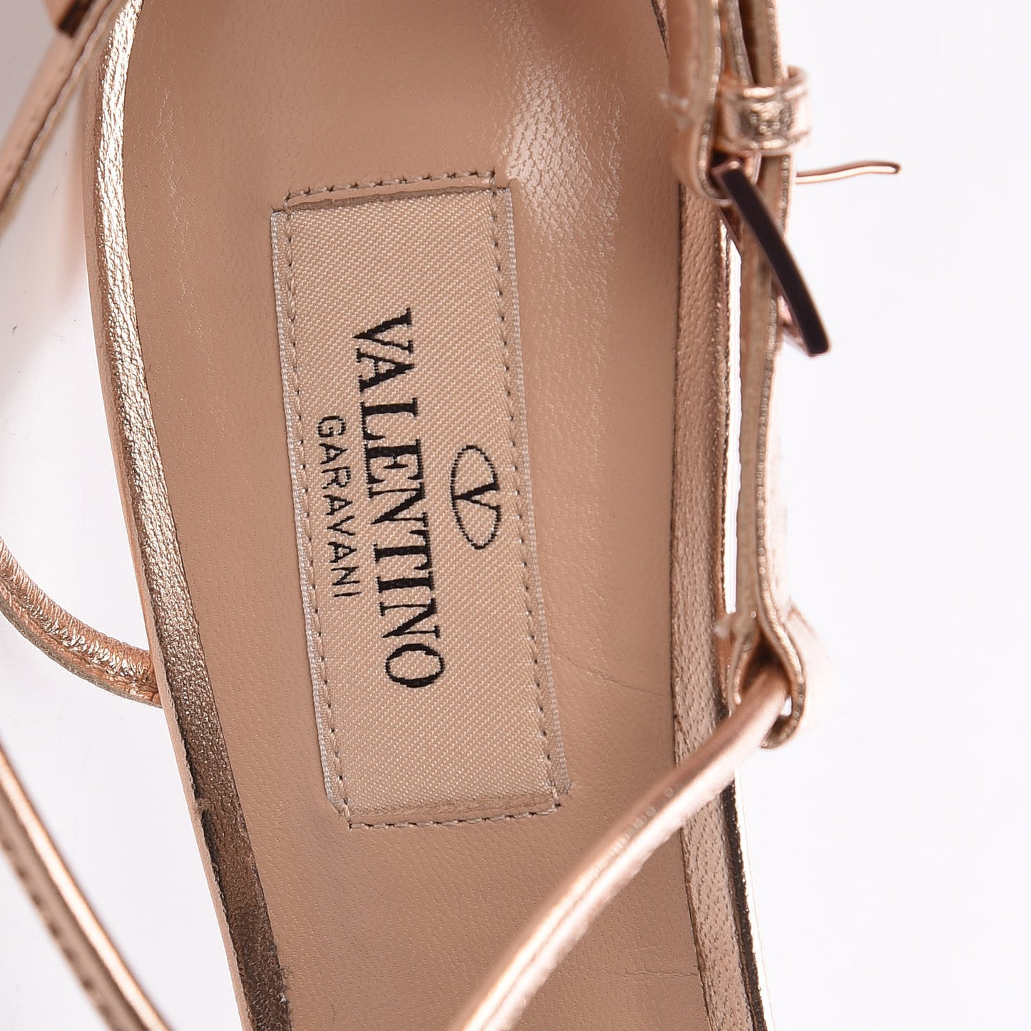 Metallic Nappa Rockstud Crisscross Slingback 85mm Sandals 37 Rame