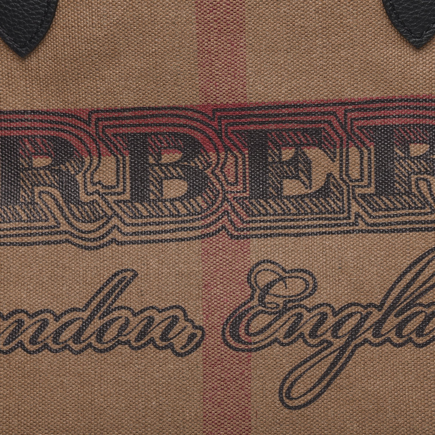 Burberry Coated Canvas Mega Check Medium Doodle Tote Black 9 of 9