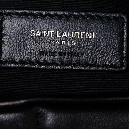 Saint Laurent Lambskin Quilted Medium Loulou Puffer Monogram Chain Satchel Black 6 of 13