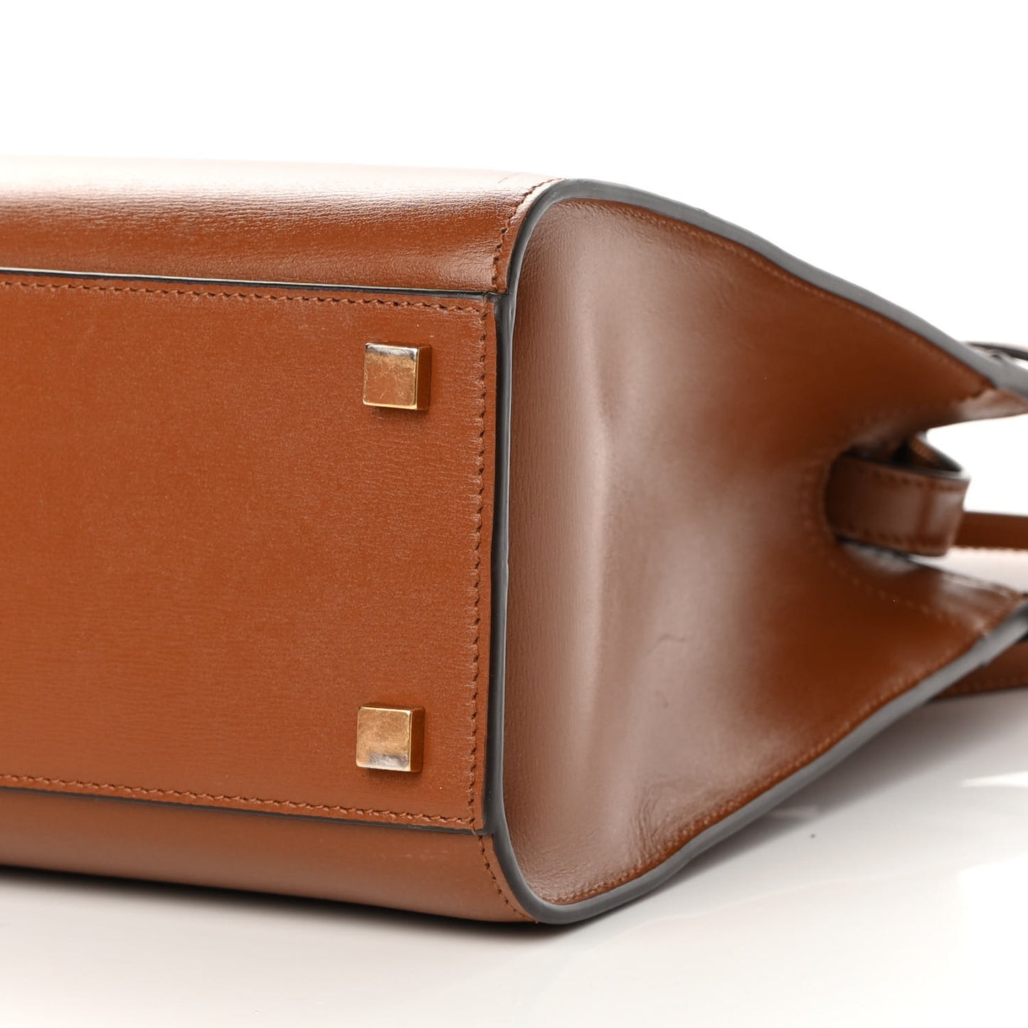Calfskin Small Manhattan Shopper Tote Brick Ebony Dark
