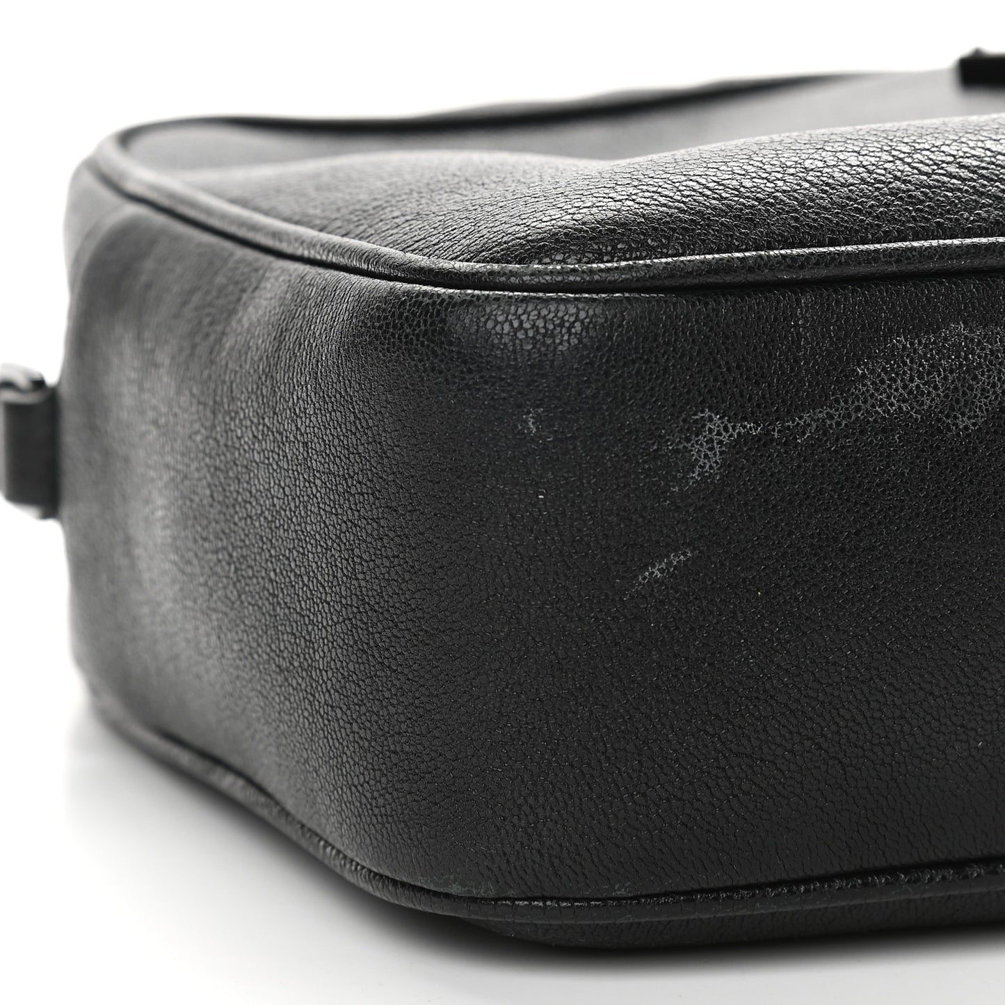 Grained Lambskin Monogram Lou Camera Bag Black