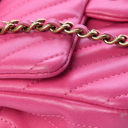 Chanel Lambskin Chevron Quilted Extra Mini Rectangular Flap Dark Pink 15 of 16