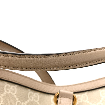 Gucci GG Supreme Monogram Textured Dollar Calfskin Web Medium Ophidia Shopping Tote Beige Mystic White Oatmeal 13 of 13