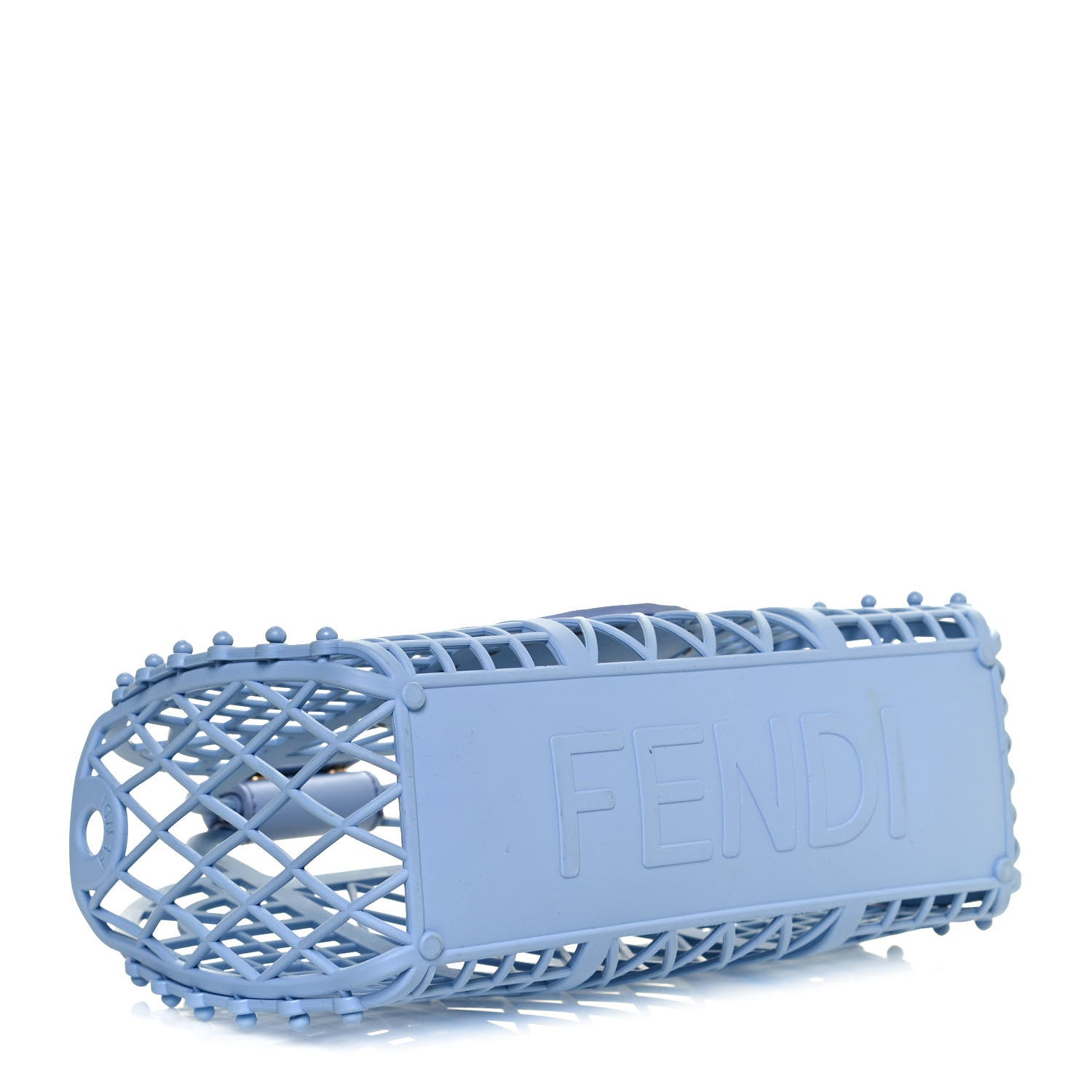 Fendi Recycled Plastic Vitello Liberty Matte Small Fendi Basket Light Blue 4 of 16