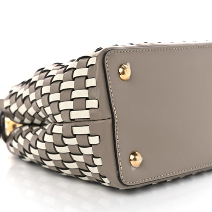 Fendi Calfskin Woven Mini Peekaboo Iconic Satchel Tortora 17 of 19