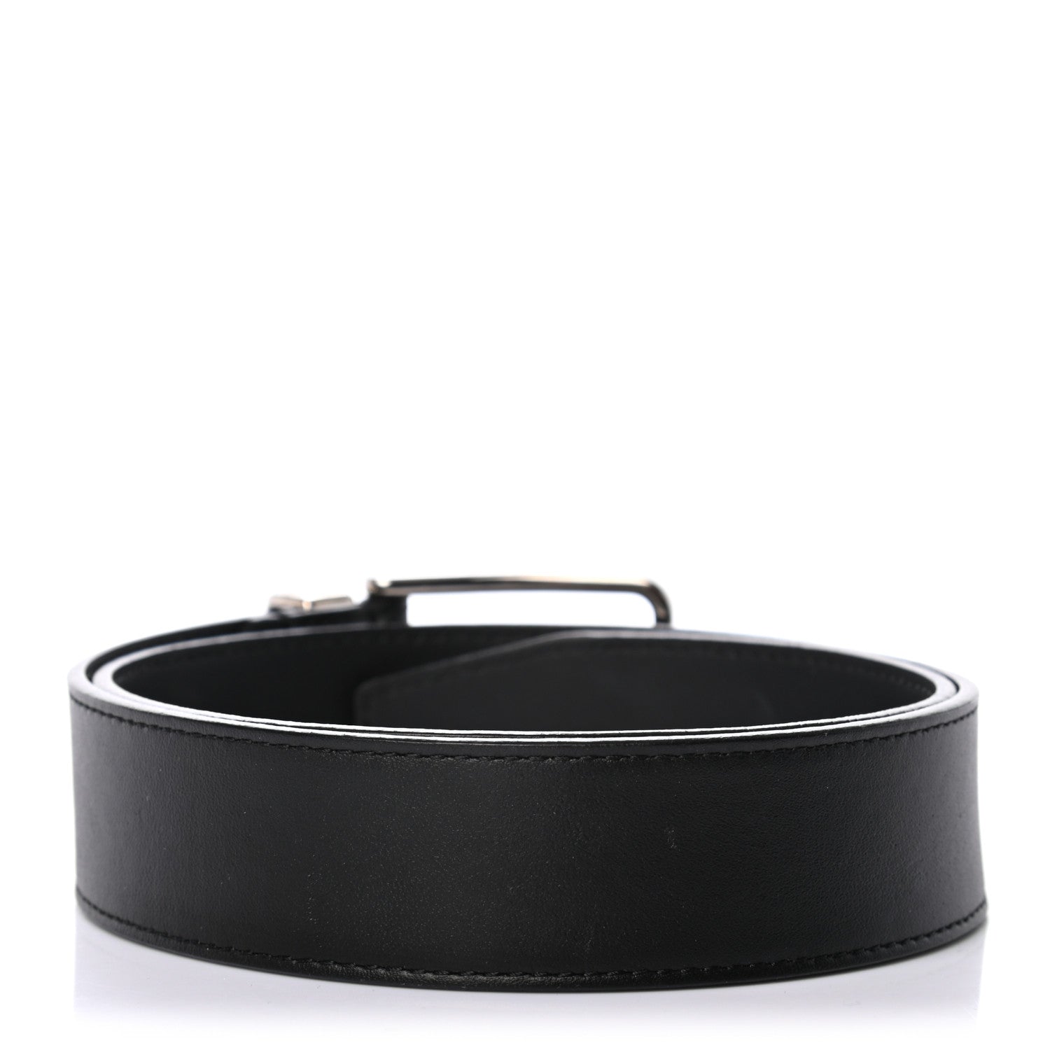 Louis Vuitton Calfskin 35mm Pont Neuf Belt 75 30 Black 2 of 7