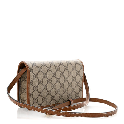Gucci GG Emblem Monogram Wallet With Strap Beige Brown 3 of 11