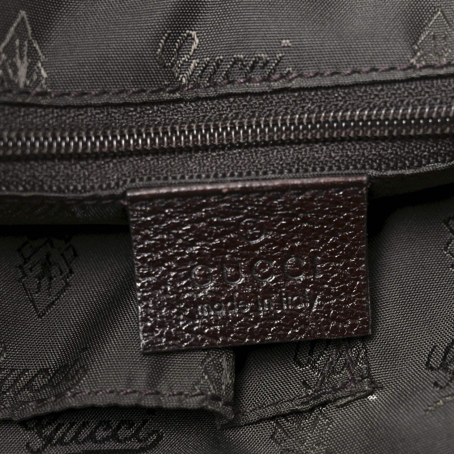 Wool Crest Embossed Tote Beige Dark Brown