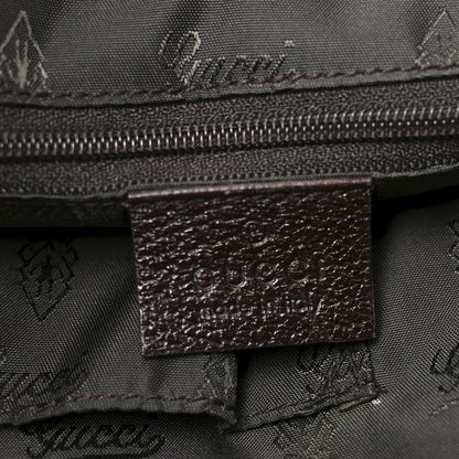 Gucci Wool Crest Embossed Tote Beige Dark Brown 6 of 10