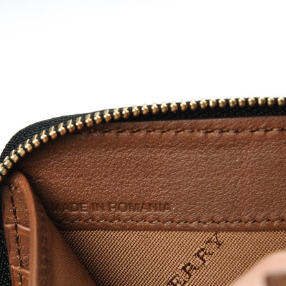 Burberry Calfskin Horseferry Check Medium Marston Zip Around Wallet Tan 7 of 8