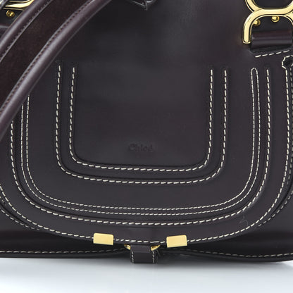 Chloe Smooth Calfskin Small Marcie Satchel Black Raisin 9 of 11