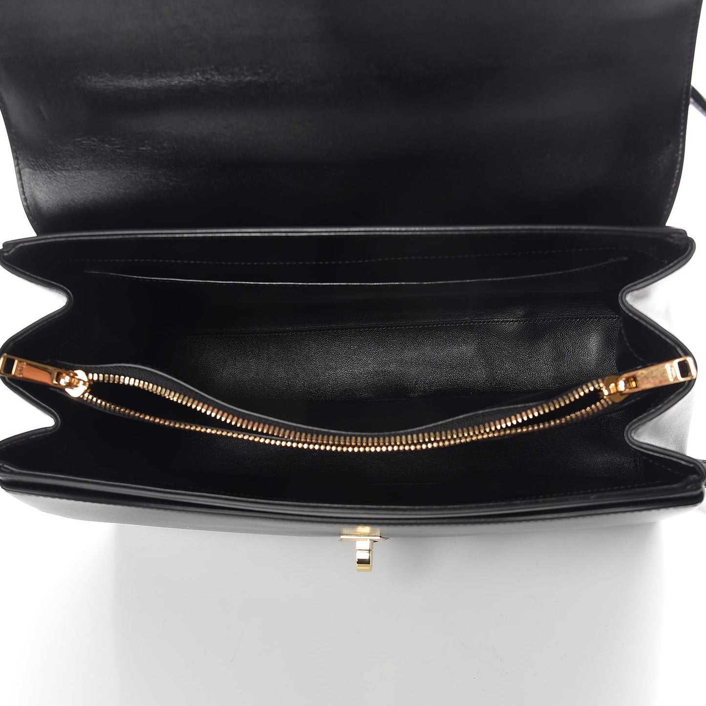 Satinated Calfskin Medium 16 Top Handle Bag Black