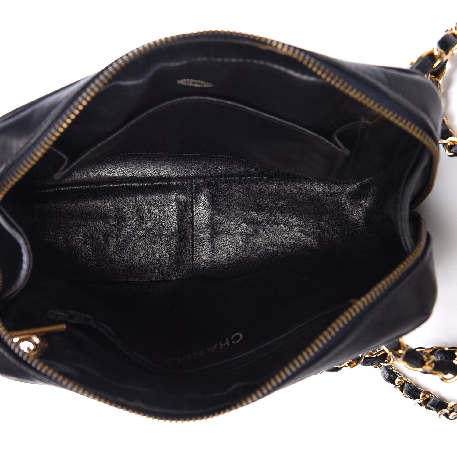 Chanel Lambskin Chevron Quilted Small Camera Case Black 5 of 18