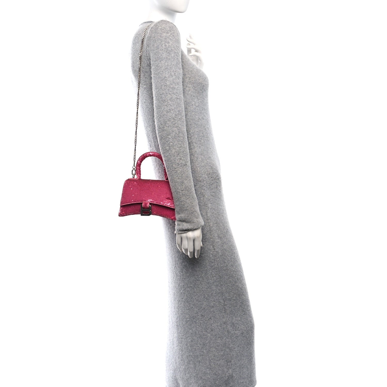 Balenciaga Sequin Hourglass Top Handle Bag XS Pink 2 of 11