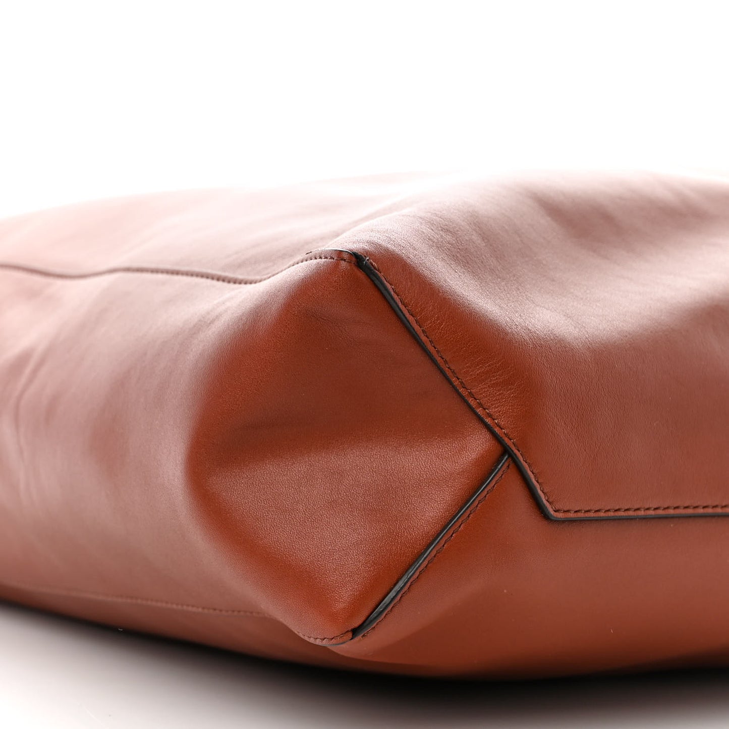 Calfskin Vertical Clasp Cabas Marron Terracotta