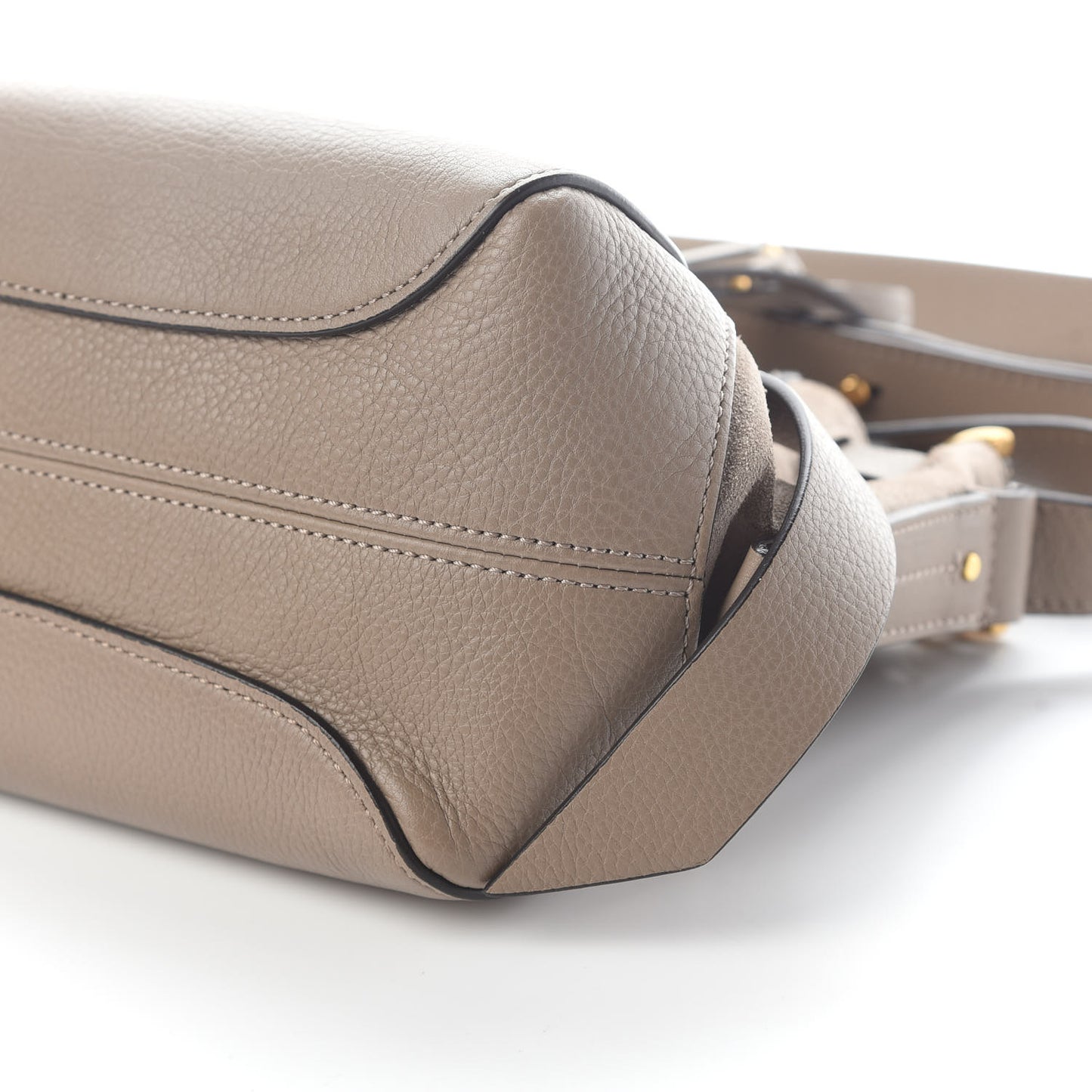 Suede Calfskin Small Owen Bucket Bag Motty Grey