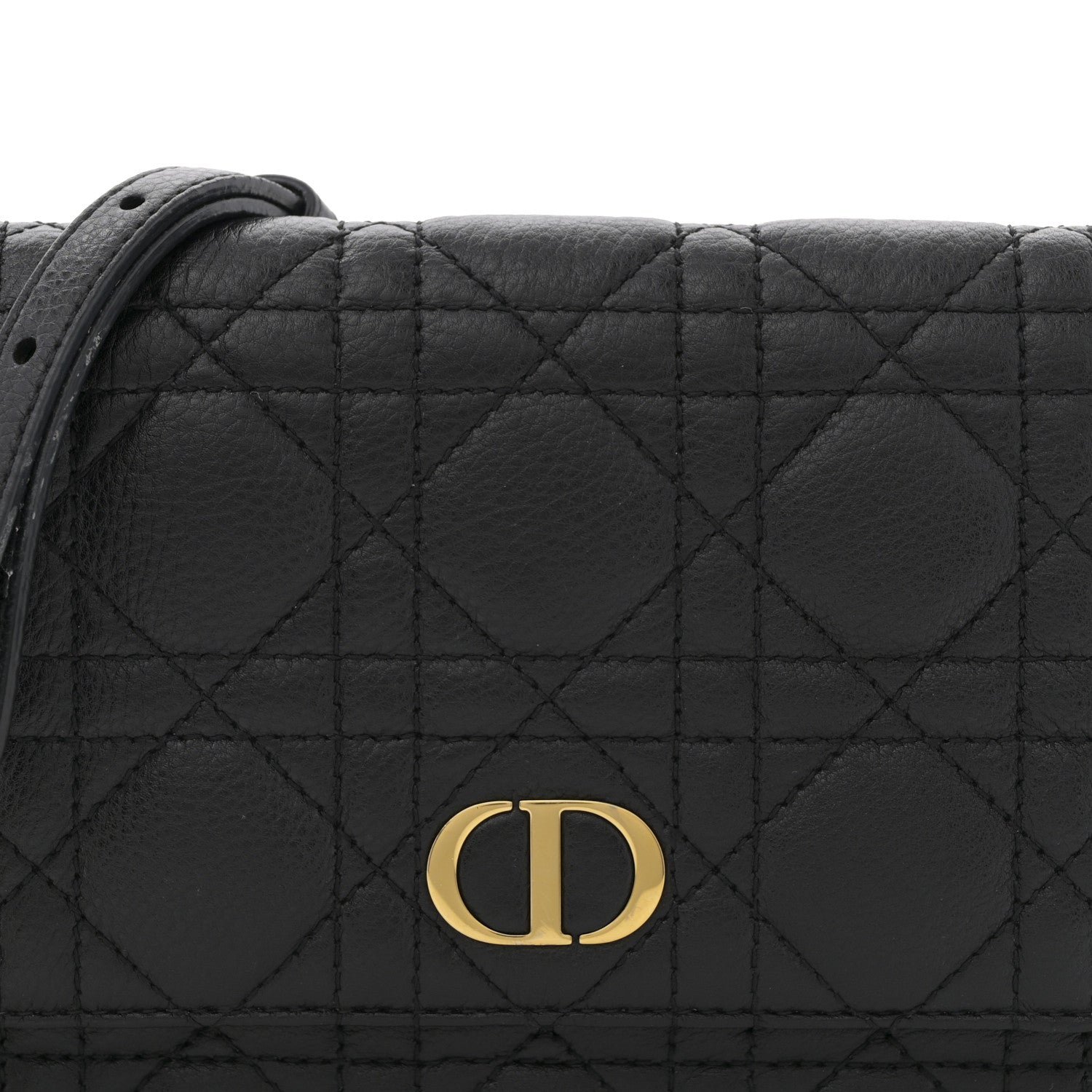 Christian Dior Supple Calfskin Cannage Caro Belt Pouch with Chain Black 8 of 12