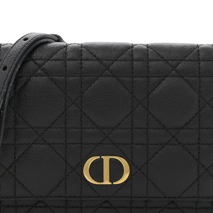 Christian Dior Supple Calfskin Cannage Caro Belt Pouch with Chain Black 8 of 12
