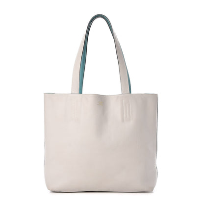 Hermes Veau Sikkim Double Sens 30 Reversible Tote Colvert Gris Perle Lagon 1 of 10
