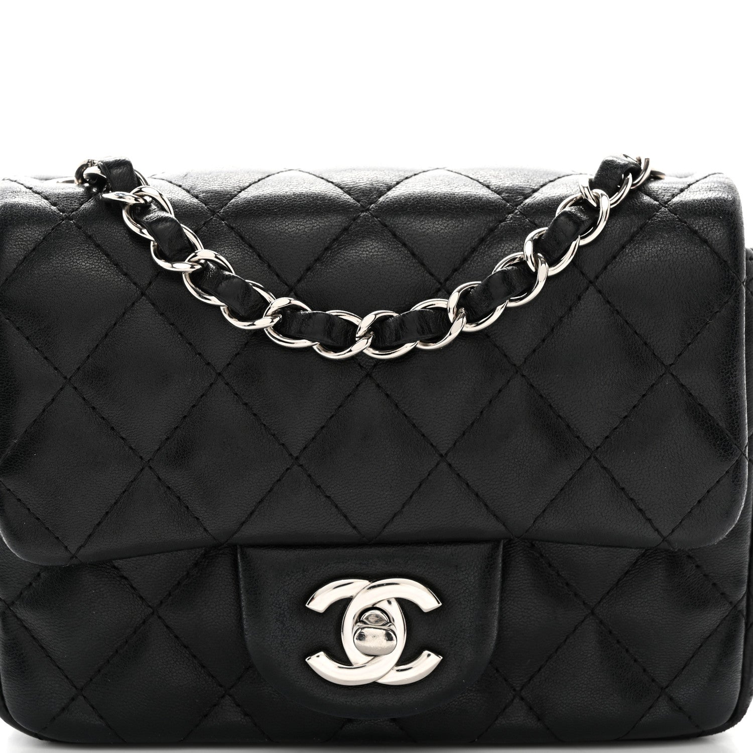 Chanel Lambskin Quilted Mini Square Flap Black 8 of 13