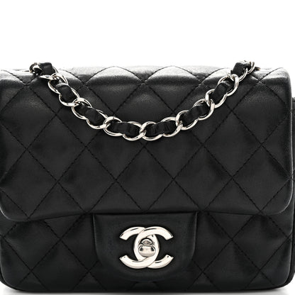 Chanel Lambskin Quilted Mini Square Flap Black 8 of 13