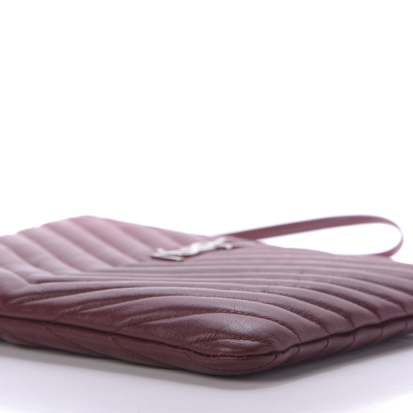 Calfskin Matelasse Chevron Monogram A5 Wristlet Bordeaux