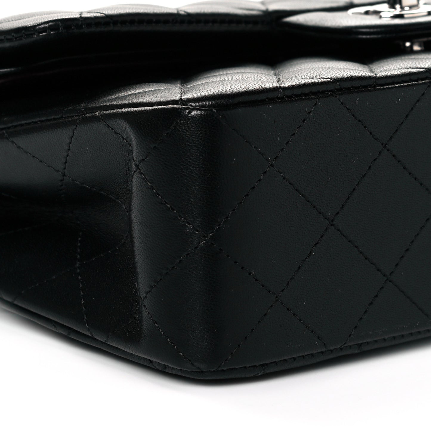 Lambskin Quilted Small Double Flap Black