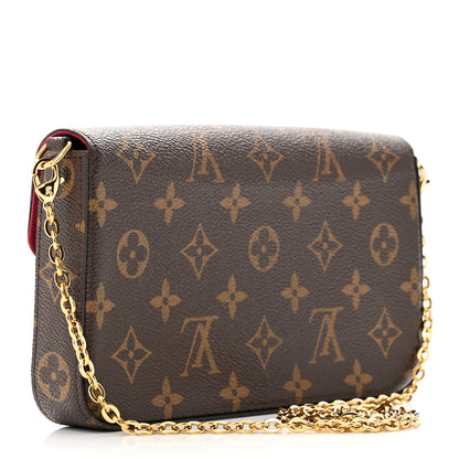 Louis Vuitton Monogram Pochette Felicie Chain Wallet Fuchsia 4 of 20