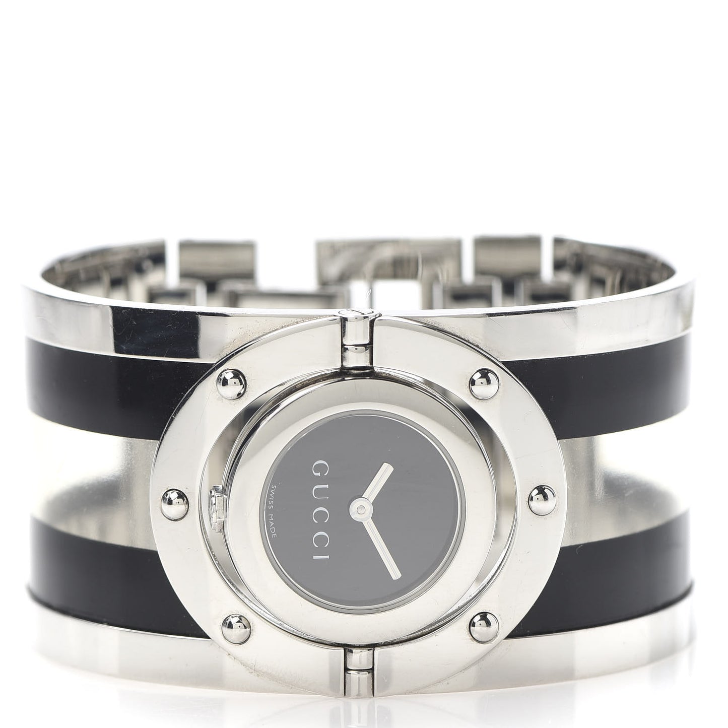 Stainless Steel Acetate 33mm Twirl Quartz Watch Black