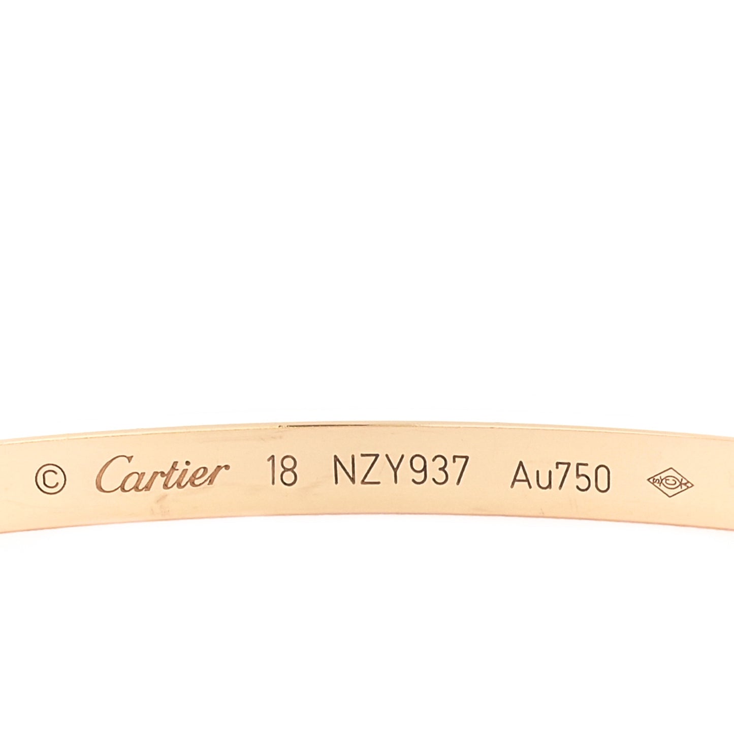18K Yellow Gold 6 Diamond Small LOVE Bracelet 18