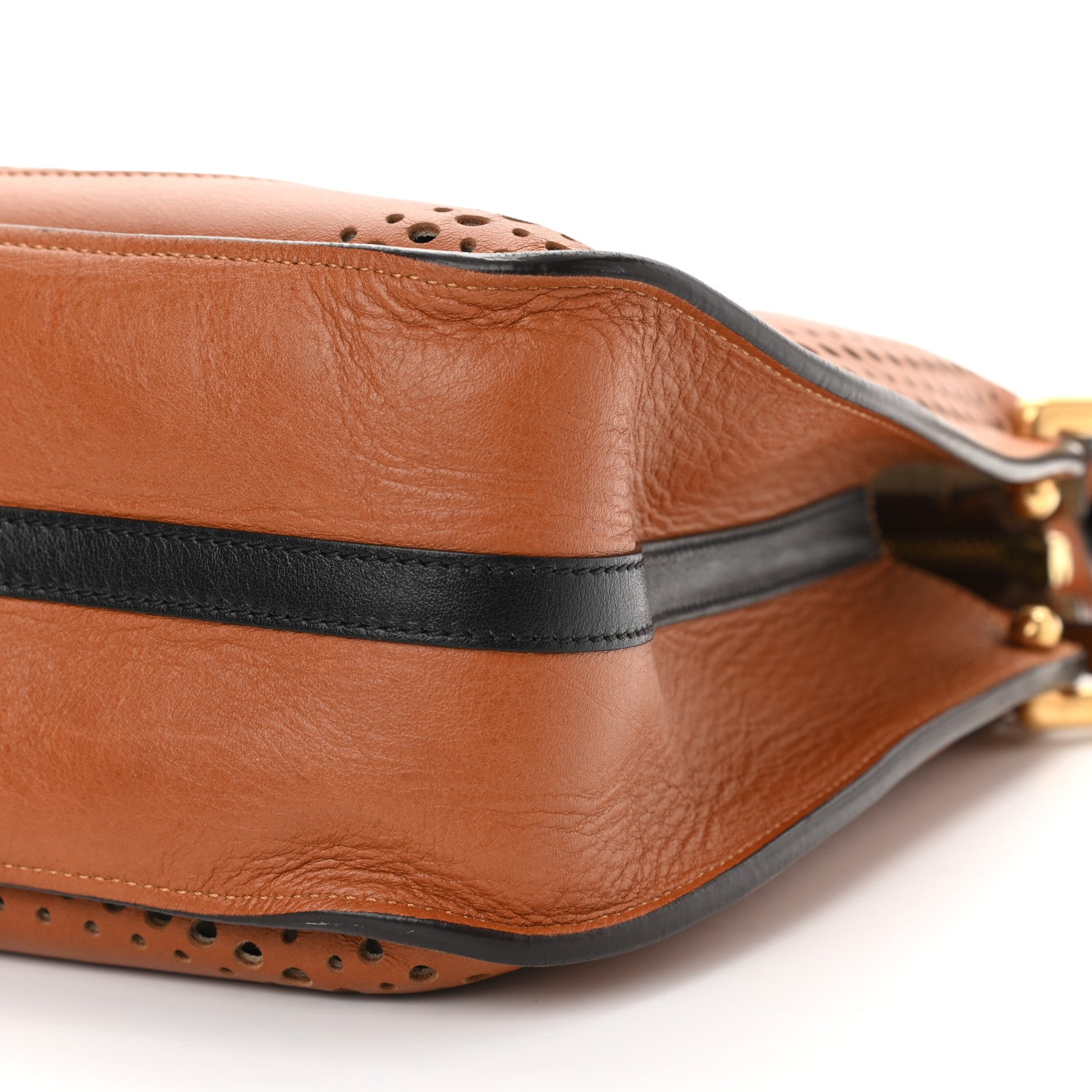 Chloe Calfskin Perforated Small Hayley Hobo Caramel 11 of 12