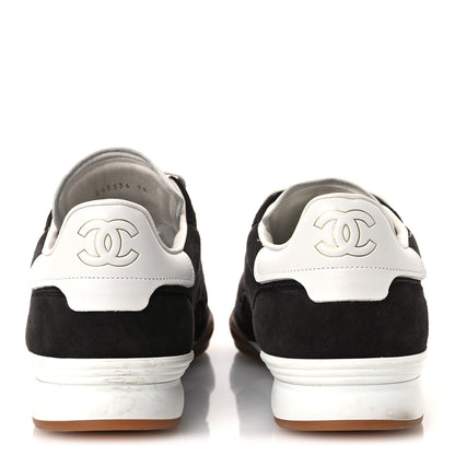 Chanel Suede Kidskin Quilted Mens Sneakers 43 Dark Grey 6 of 11