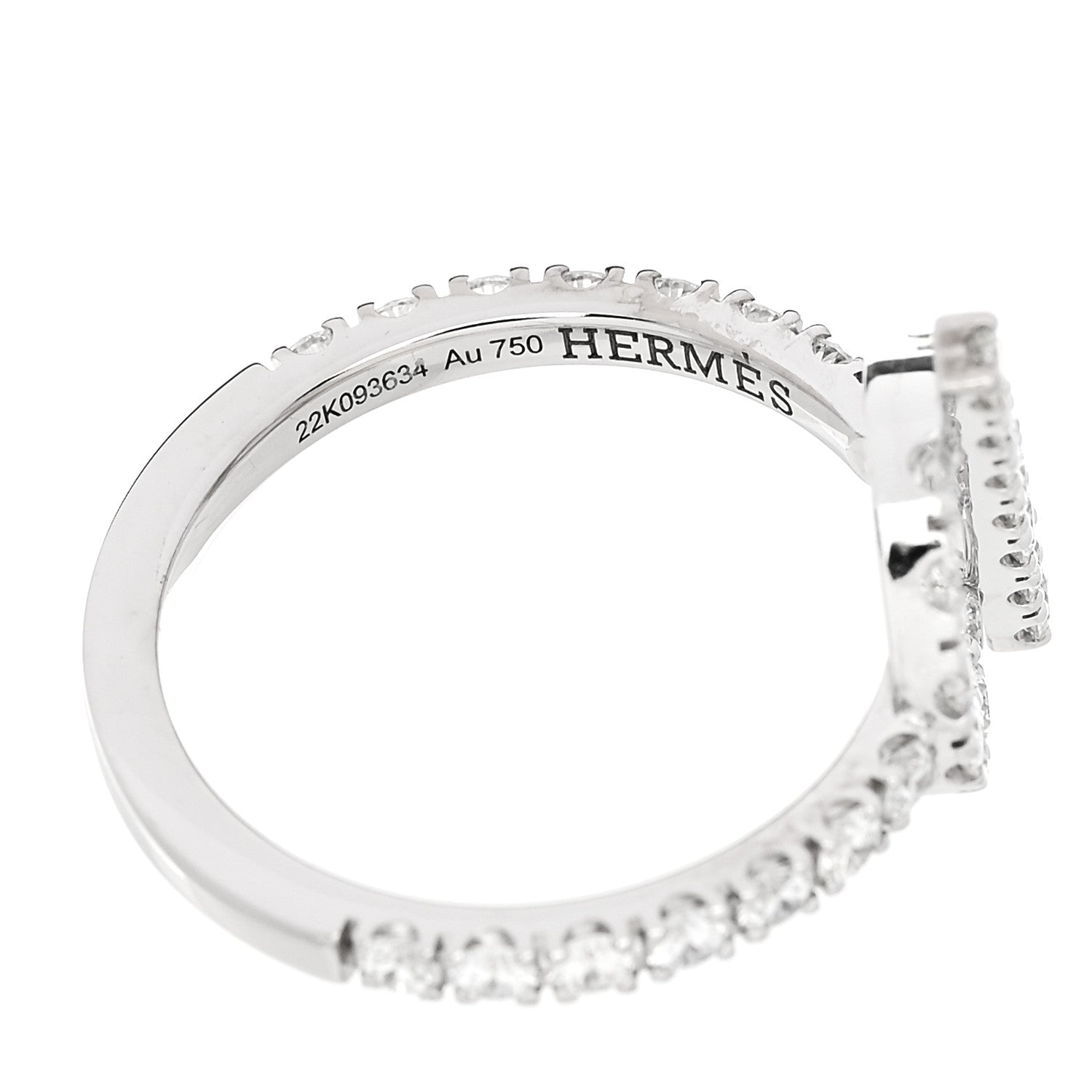 Hermes 18K White Gold Diamond Finesse Ring 51 5.75 5 of 6