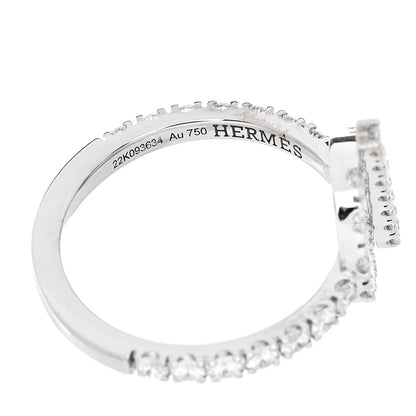 Hermes 18K White Gold Diamond Finesse Ring 51 5.75 5 of 6