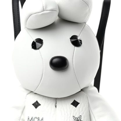 MCM Calfskin Visetos Bear Zoo Doll Backpack White 9 of 9