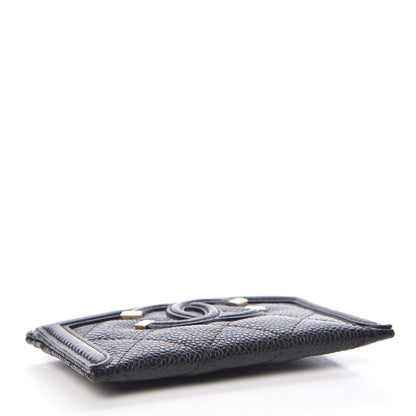 Chanel Caviar Quilted Filigree Card Holder Black 4 of 8