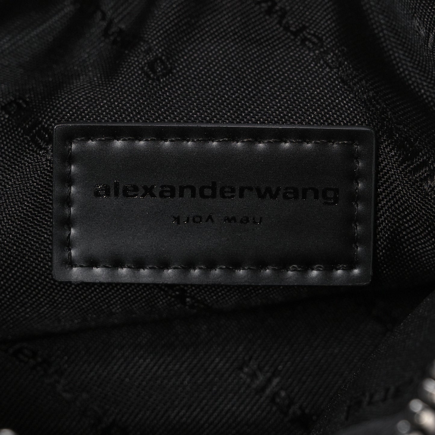 Mesh Crystal Wanglock Fortune Cookie Bag Black